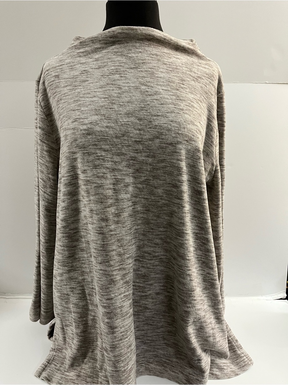 J. Jill Heathered Taupe Gray Knit Top